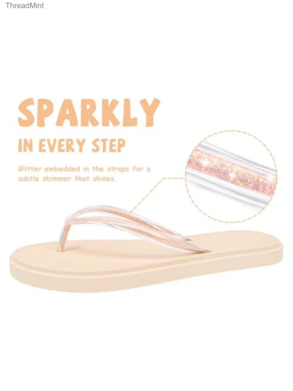 Girls Jelly Flip Flops Yoga Foam Sandals Non-Slip Cute Summer